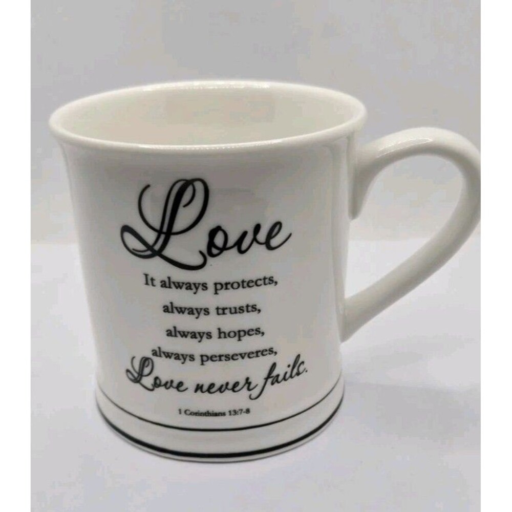 Mug Love Never Fails I Corinthians 13:7-8